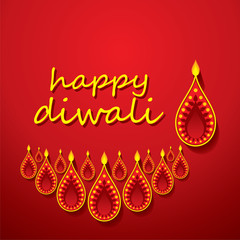 creative happy diwali greeting design vector
