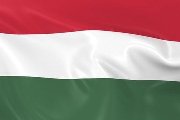 Waving Flag of Hungary - 3D Render of the Hungarian Flag with Silky Texture