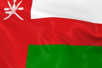 Waving Flag of Oman - 3D Render of the Omani Flag with Silky Texture