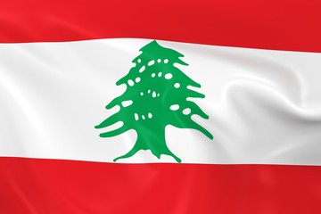 Waving Flag of Lebanon - 3D Render of the Lebanese Flag with Silky Texture