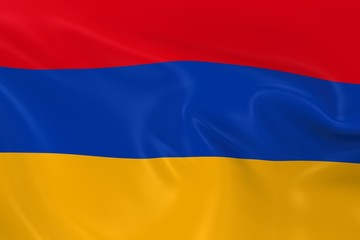 Waving Flag of Armenia - 3D Render of the Armenian Flag with Silky Texture