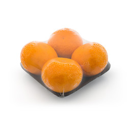 orange fruit packing isolated with clipping path