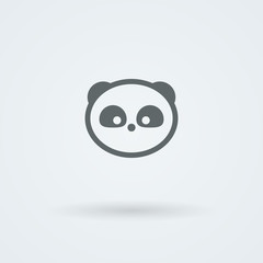Simple minimalist icon with a muzzle of panda.