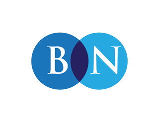 BN Letter Initial Double Circle Logo