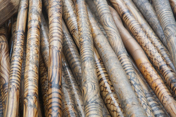 Thai wood cane background.