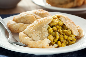 curry puff with stuff on plate