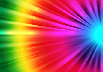 Colorful ray lights technology defocused abstract background.