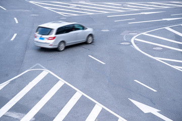 car crossing a cross