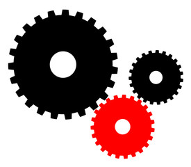 Colored gears vector illustration