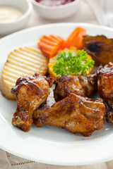 spicy fried chicken with vegetable