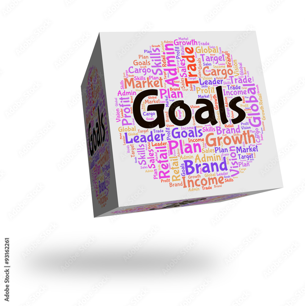 Poster goals word indicates targeting words and objective