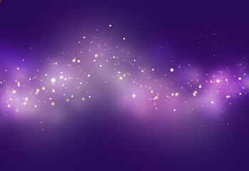 Dark purple ray  bokeh glitter defocused lights abstract background