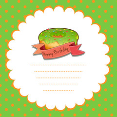 Happy Birthday note with donut