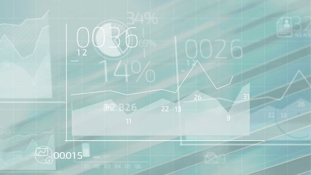 Abstract Infographics animation of financial stock data. 
