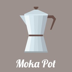 vector coffee moka pot,flat design