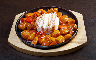 Sweet and sour pork meat