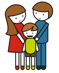 Family symbol with parents and child