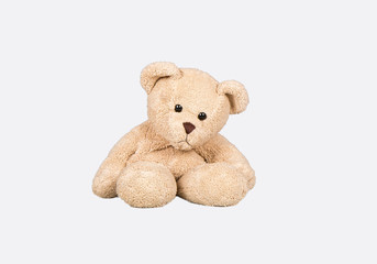 Teddy, Teddybär isoliert weißer Hintergrund, depression