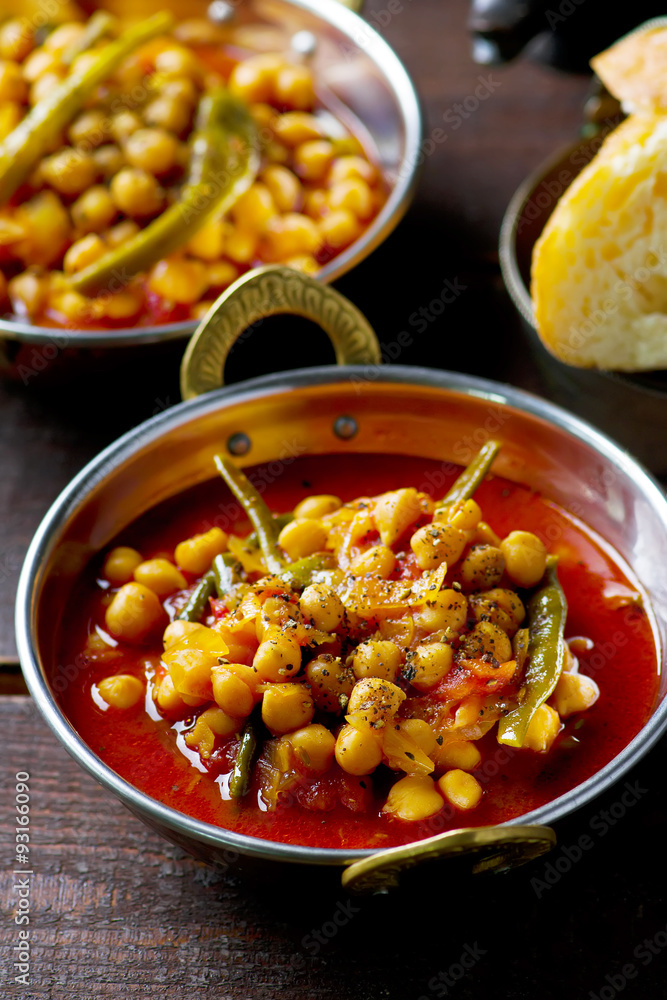 Canvas Prints chick-pea stewed with haricot and a tomato on lebanese