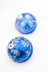Christmas toys in the snow