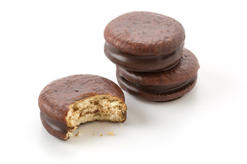 chocolate soft cake with marshmallow