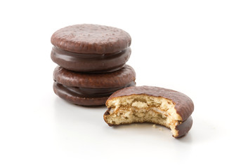 chocolate soft cake with marshmallow