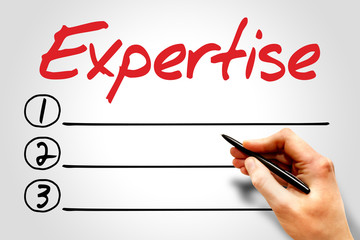 Expertise blank list, business concept