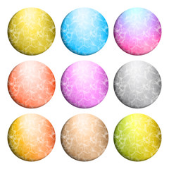 Modern set of colorfull abstract circles . Molecule and