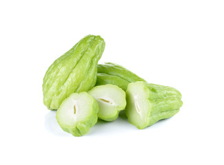Chayote on white background