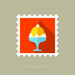 Ice Cream flat stamp with long shadow