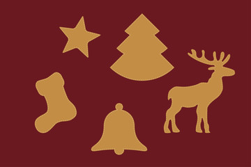 Goldene Weihnachtssymbole