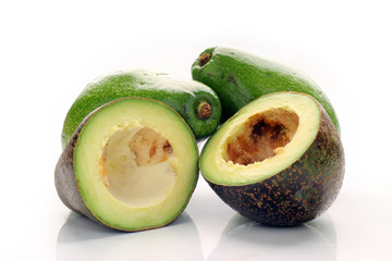 Avocado on a white background.