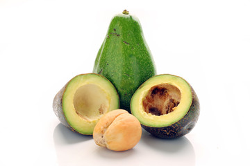 Avocado on a white background.