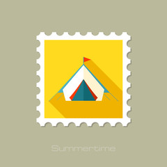 Tent flat stamp with long shadow