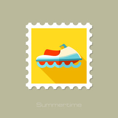 Jet Ski flat stamp with long shadow