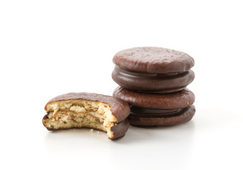 chocolate soft cake with marshmallow