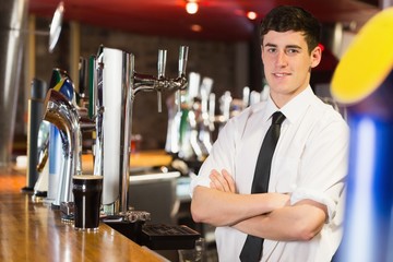 Portrait of confident male bartender