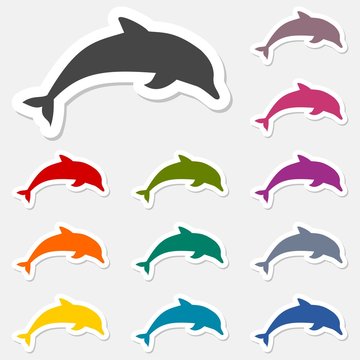Dolphin stickers set