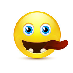 Funny smile with tongue