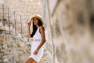 Beautiful woman posing in summer