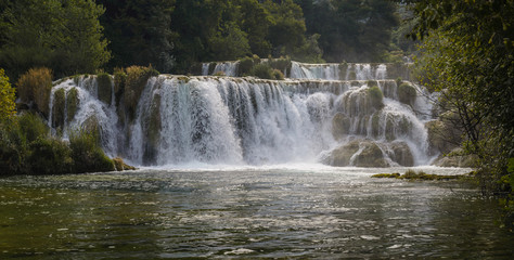 Krka river waterfalls in the Krka National Park, Roski Slap, Croatia