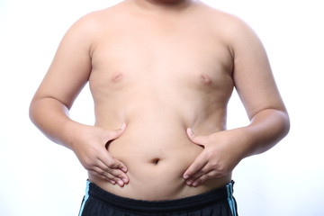 Fototapeta na wymiar Belly Fat of boy