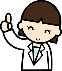 指をさす笑顔の薬剤師