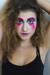 Fototapeta premium Portrait of sexual beautiful girl with fashion make-up