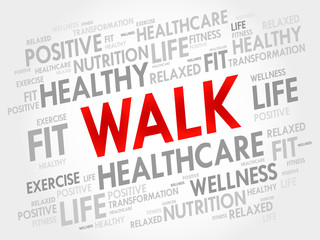 WALK word cloud, fitness, sport, health concept