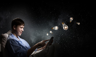 Fototapeta premium Guy in bed