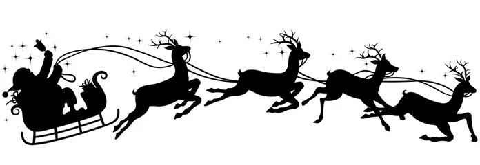 Fotobehang santa's sleigh silhouette © mumindurmaz35