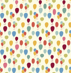 Seamless vector pattern with colorful baloons. 