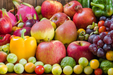 Naklejka na ściany i meble Fresh fruit and vegetables organic for healthy