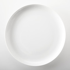 Empty plain white generic dinner plate